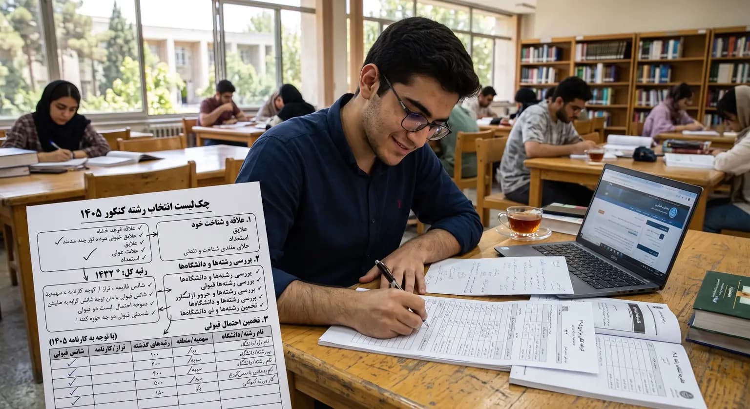 چک‌لیست انتخاب رشته کنکور ۱۴۰۵؛ از علاقه تا احتمال قبولی